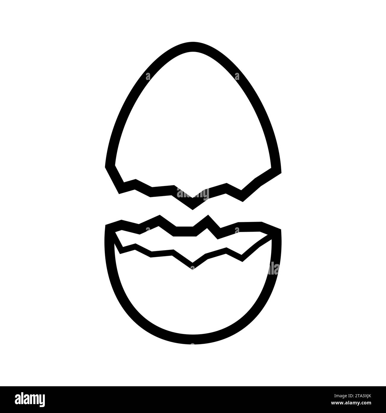 Icône d'oeuf cassé isolé sur un fond blanc. Fissuration de coquilles d'œufs de poulet de ferme. Design des éléments de Pâques. Illustration vectorielle. Illustration de Vecteur