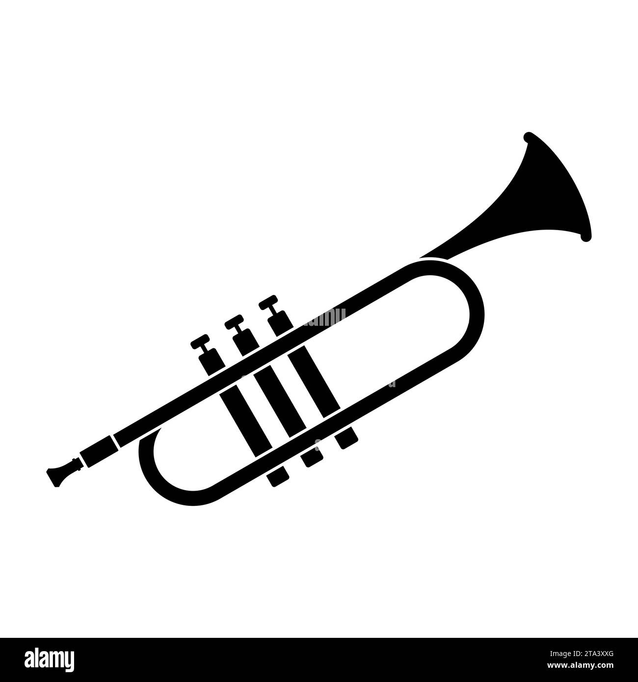 Instrument de musique icône de trompette de corne isolé sur fond blanc. Fanfare royale pour jouer de la musique. Illustration vectorielle. Illustration de Vecteur