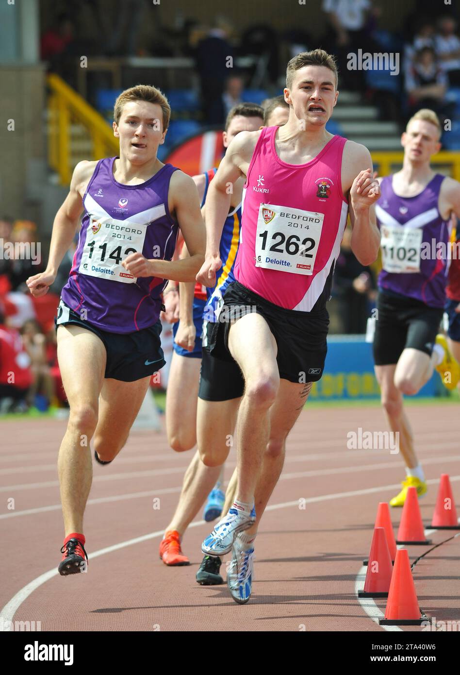 Jake Wightman (étudiants de Loughborough) concourant au 800m masculin senior aux Championnats BUCS (British Universities and Colleges Sport), Bedford Banque D'Images