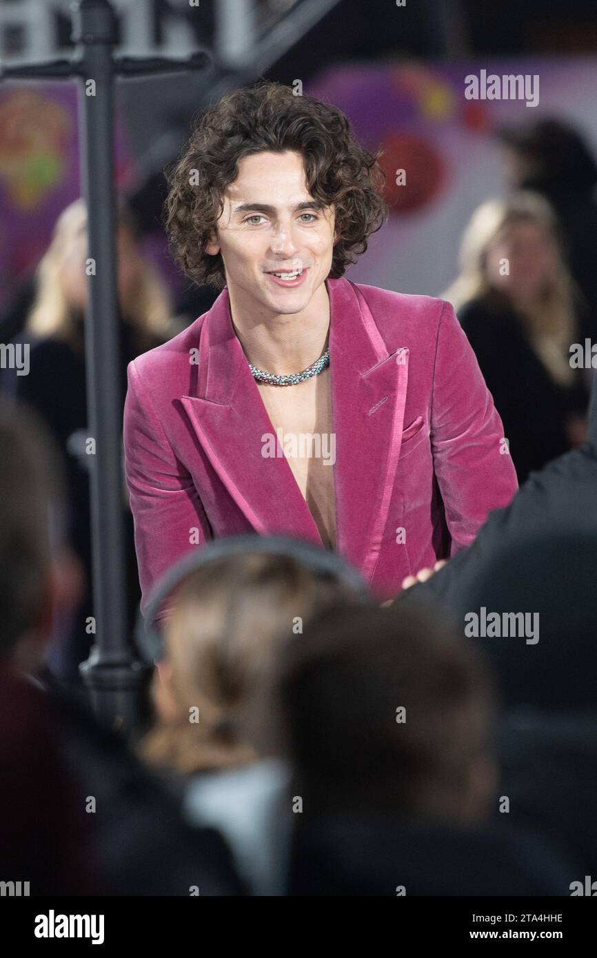 Londres, Royaume-Uni. 28 novembre 2023. Photo : Timothee Chalamet assiste à la première mondiale de 'Wonka' au Royal Festival Hall, Southbank. Crédit : Justin ng/Alamy Live News Banque D'Images