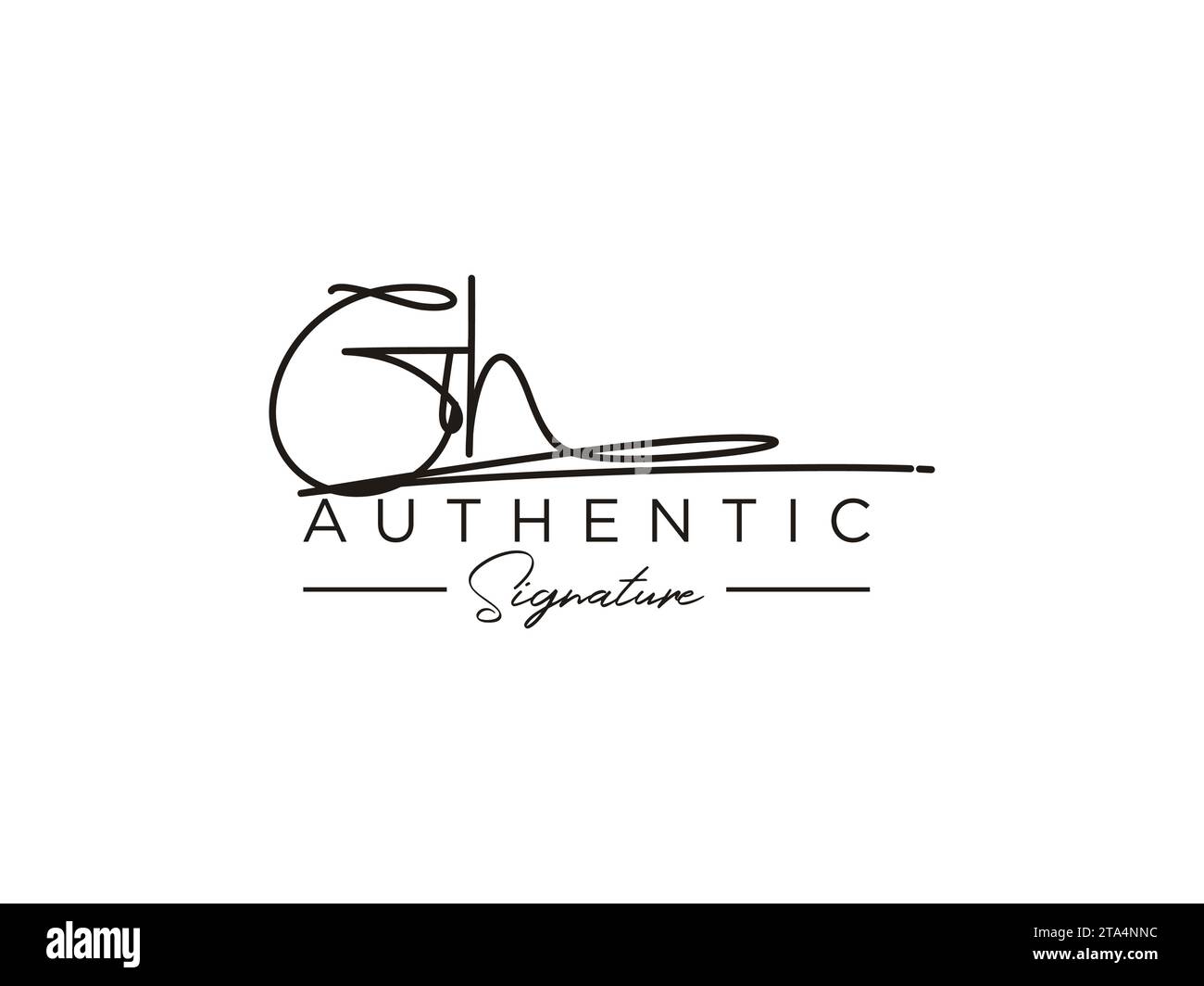 Modèle de logo GH Signature Vector. Illustration de Vecteur