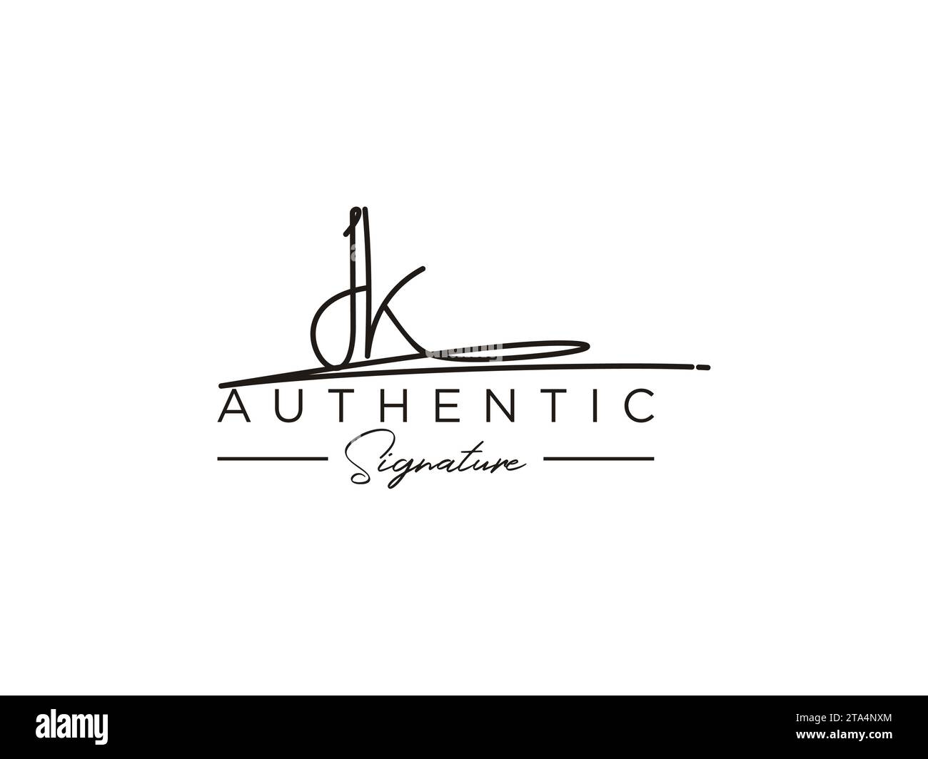 Vecteur de modèle de logo de signature JK. Illustration de Vecteur