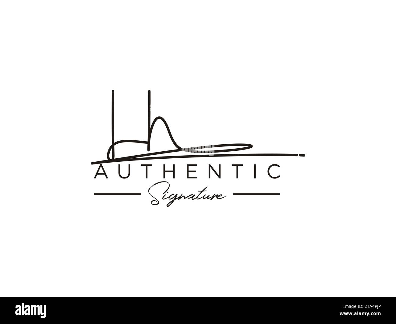 Modèle de logo LH Signature Vector. Illustration de Vecteur