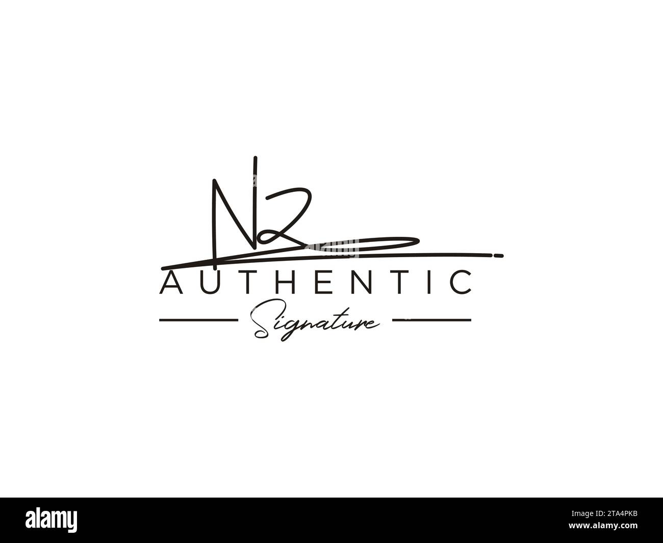 Vecteur de modèle de logo de signature NZ. Illustration de Vecteur