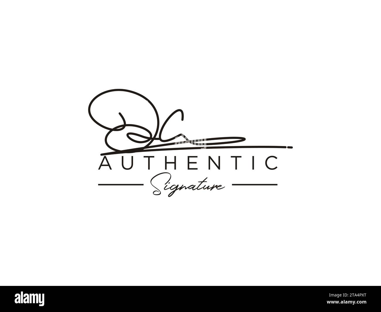 Modèle de logo de signature OC Vector. Illustration de Vecteur