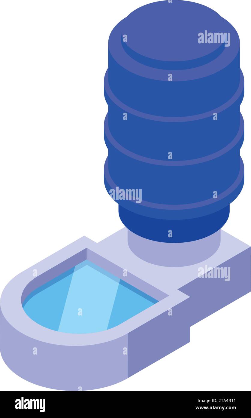 Vecteur isométrique d'icône de buveur de bouteille de bassin. Magasin de zoo canin. Pot alimentaire Illustration de Vecteur