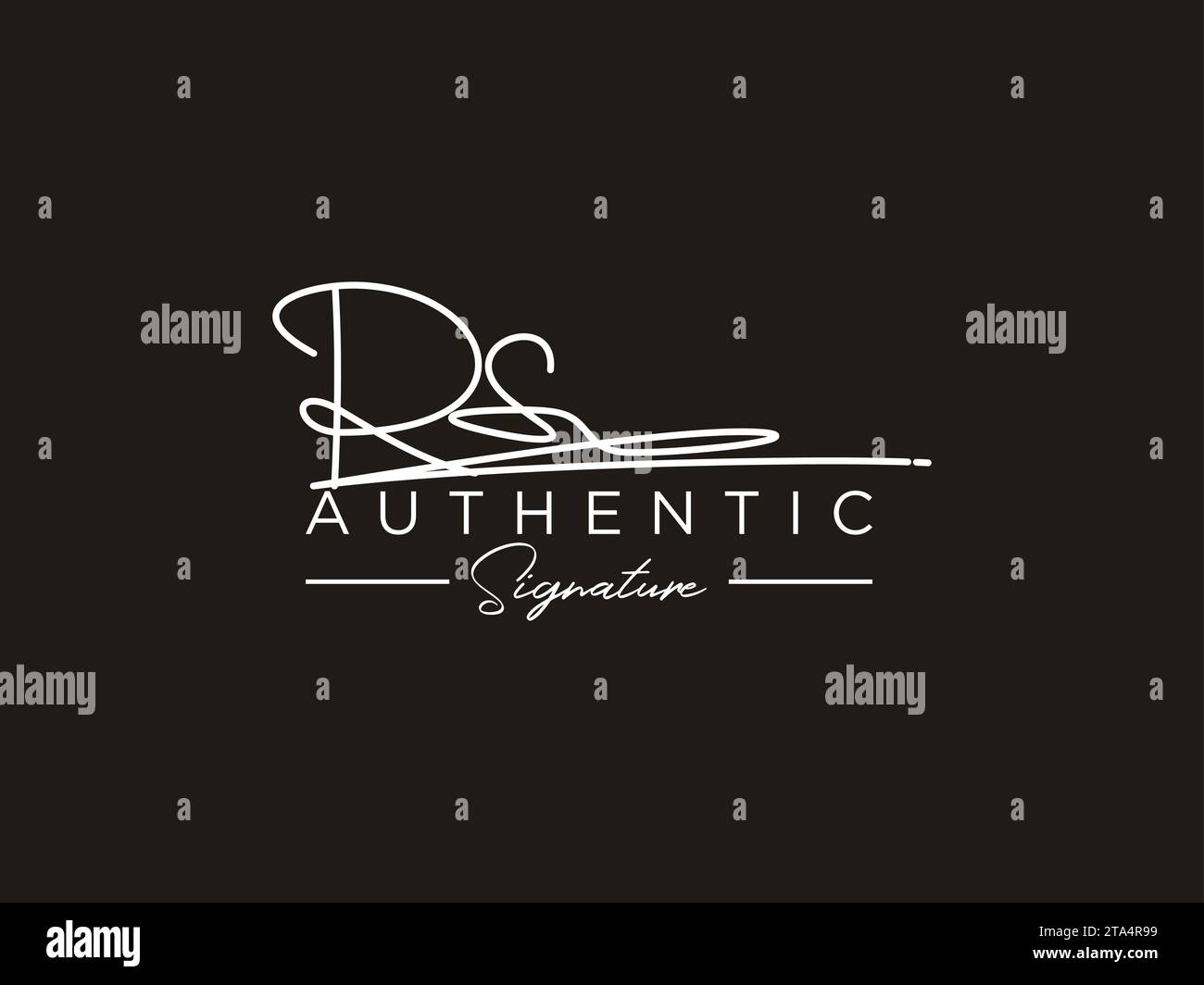 Modèle de logo Signature de RS Vector. Illustration de Vecteur