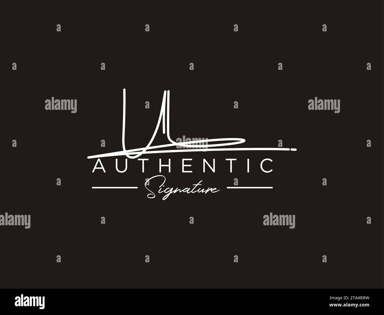 Vecteur de modèle de logo de signature UL. Illustration de Vecteur