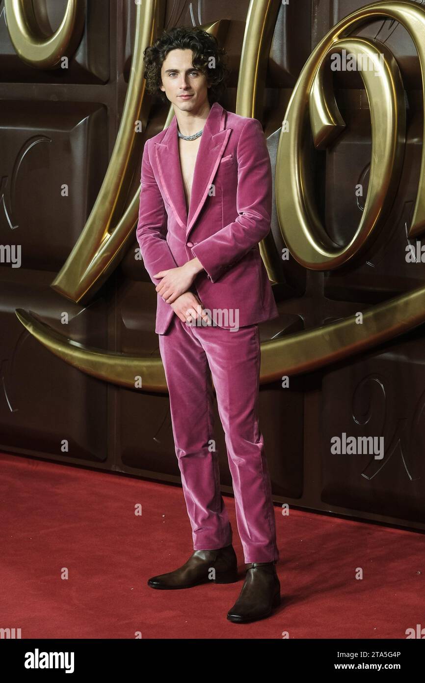 Londres, Royaume-Uni. Photographié lors de la première mondiale de Wonka au Royal Festival Hall le 28 novembre 2023 . Photo de Julie Edwards. Crédit : JEP Celebrity photos/Alamy Live News Banque D'Images