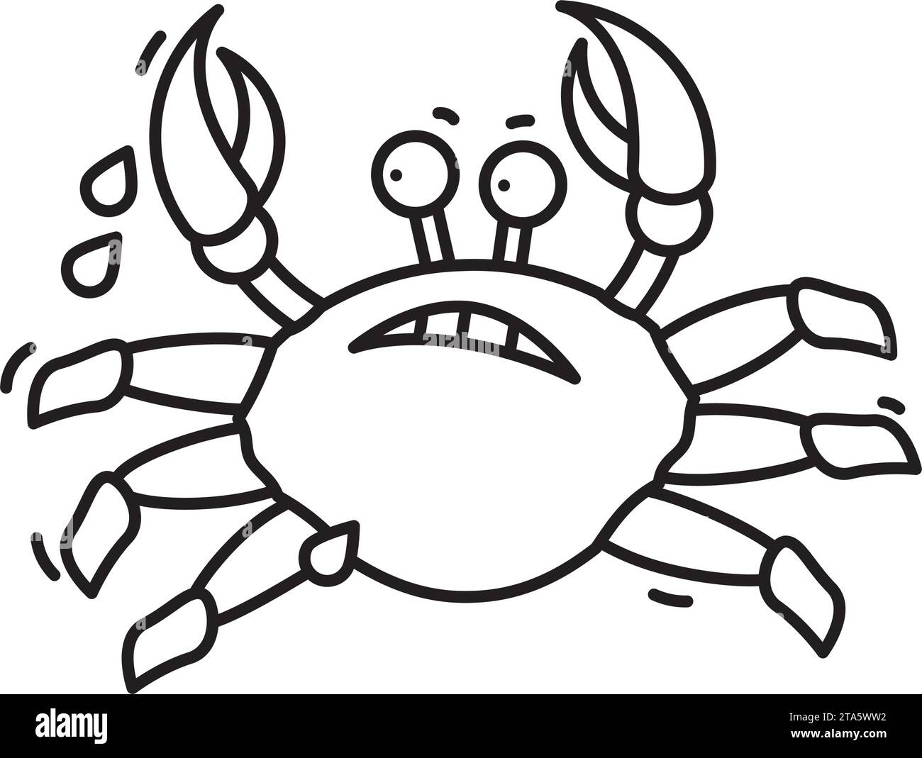 Crabe courant dans le vecteur de dessin animé de peur löine icône pour le jour de la viande de crabe le 9 mars Illustration de Vecteur
