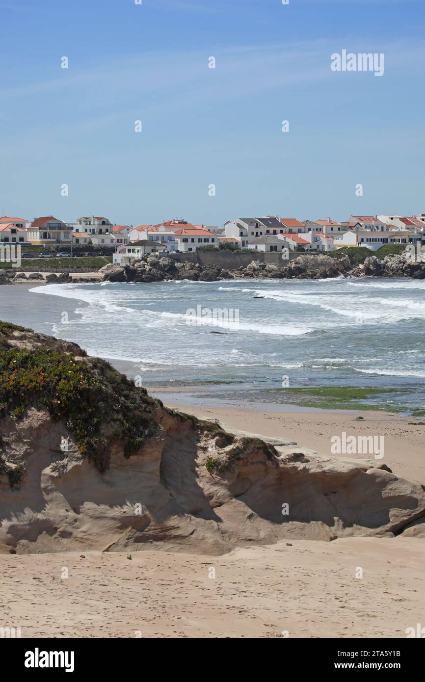 Plage de Prainha - Baleal Portugal. Cette partie de la côte près de Peniche est une destination populaire dans l'ouest du Portugal Banque D'Images