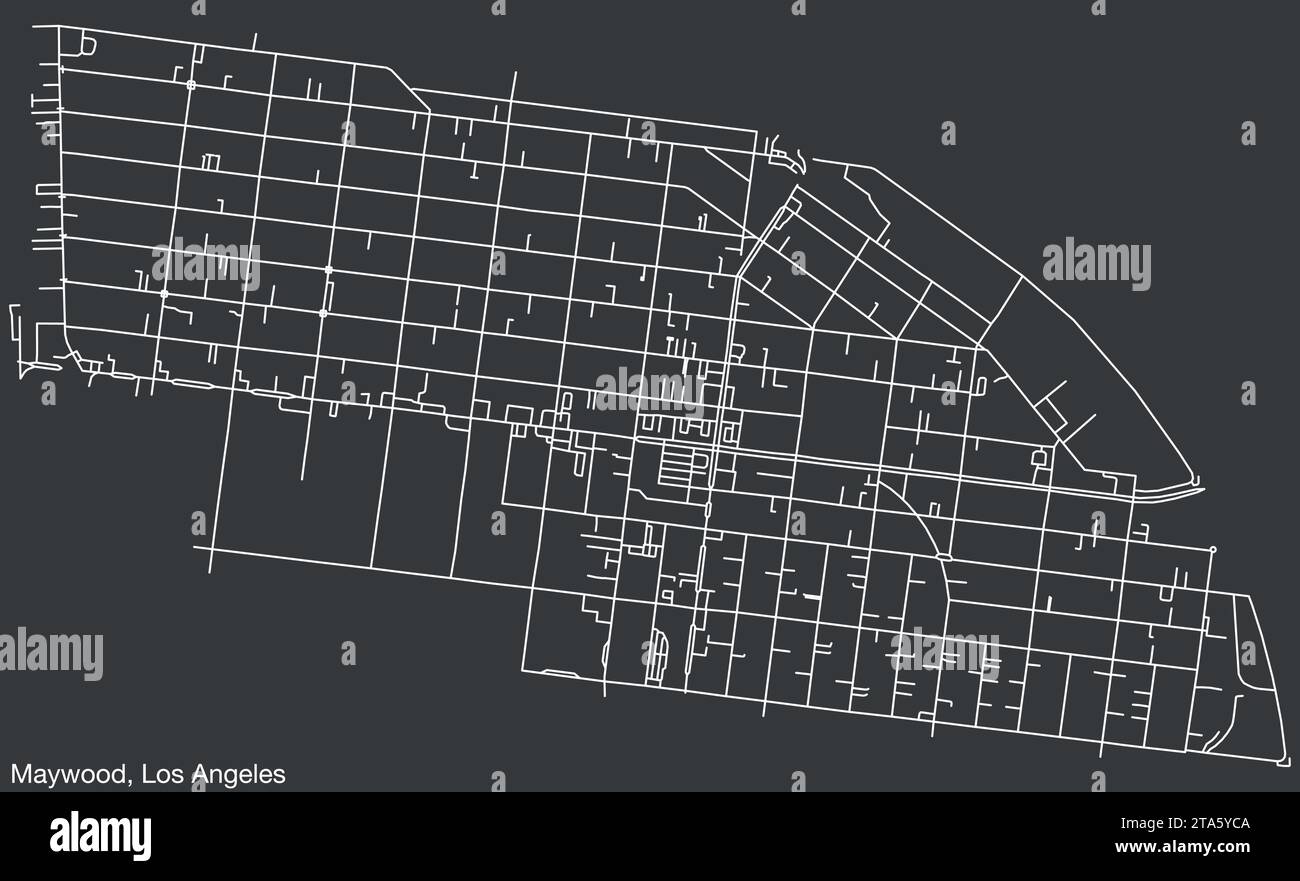 Carte des rues de la VILLE DE MAYWOOD, CONSEIL MUNICIPAL DE LOS ANGELES Illustration de Vecteur