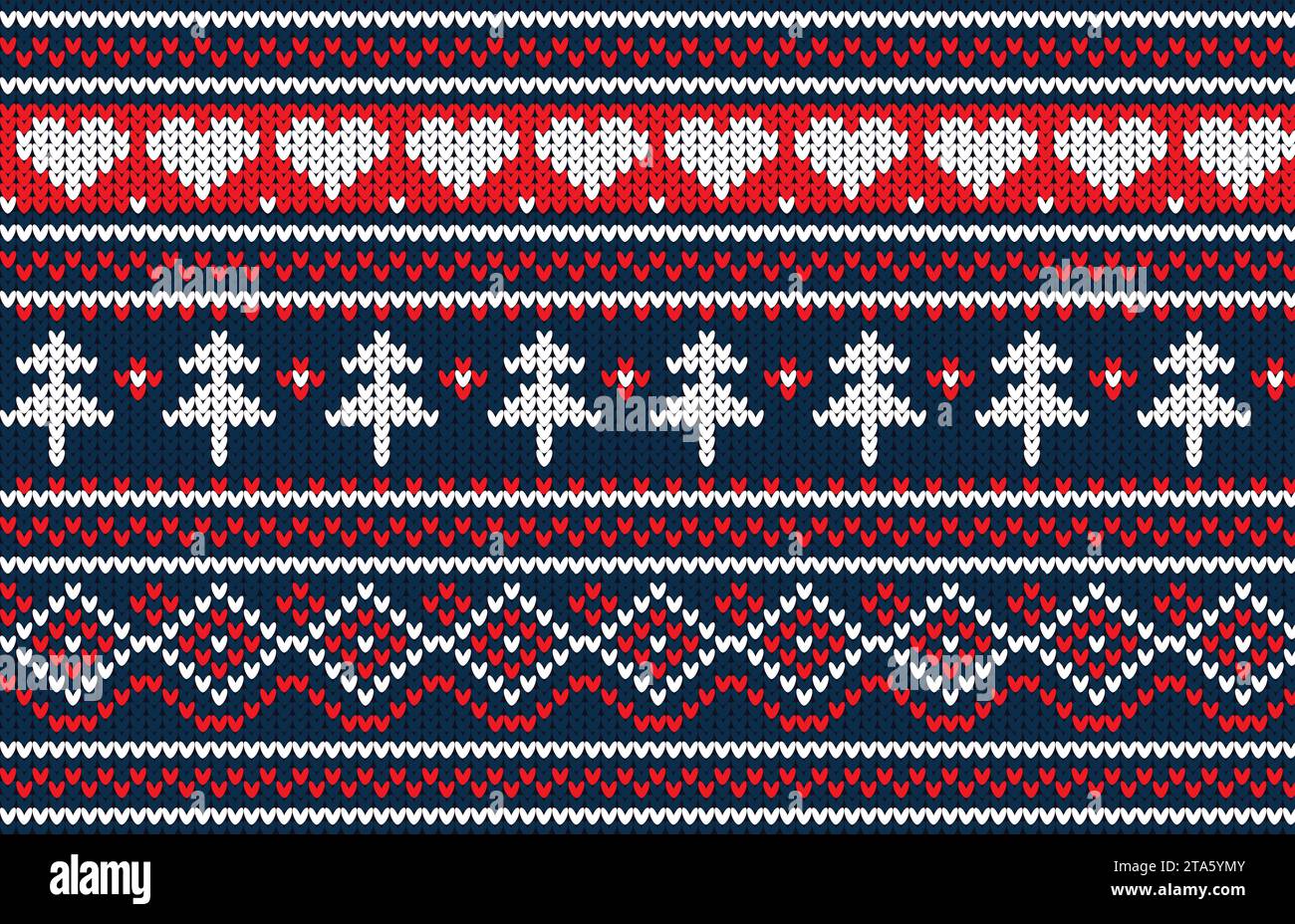 Motif pull de Noël. Fond de Noël tricoté sans couture. Illustration vectorielle de cavalier scandinave. Illustration de Vecteur