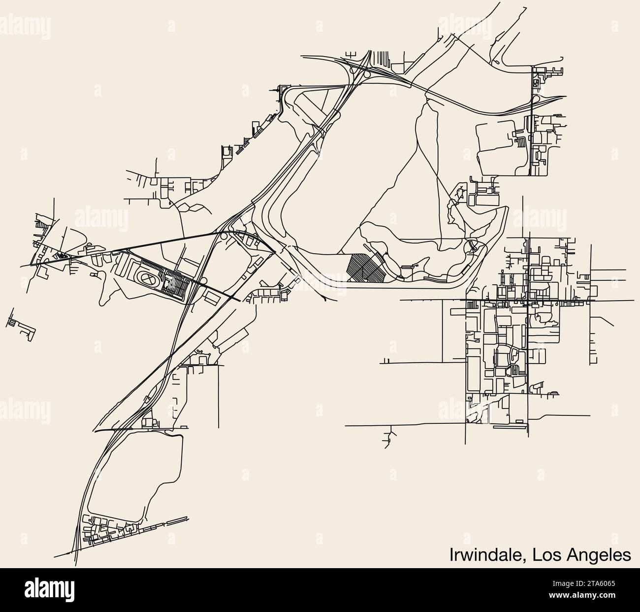 Carte des rues de la VILLE D'IRWINDALE, CONSEIL MUNICIPAL DE LOS ANGELES Illustration de Vecteur