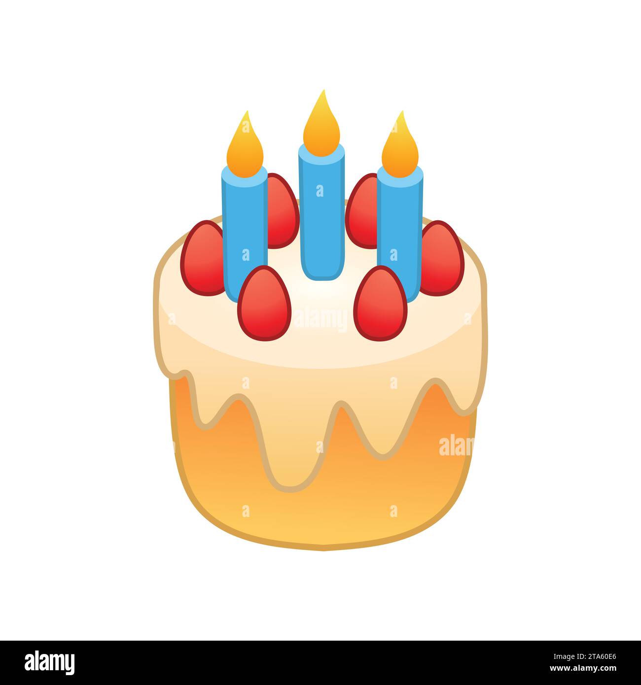 Illustration vectorielle d'icône de gâteau isolée sur fond blanc. Illustration isolée de vecteur de gâteau d'anniversaire. Illustration de Vecteur