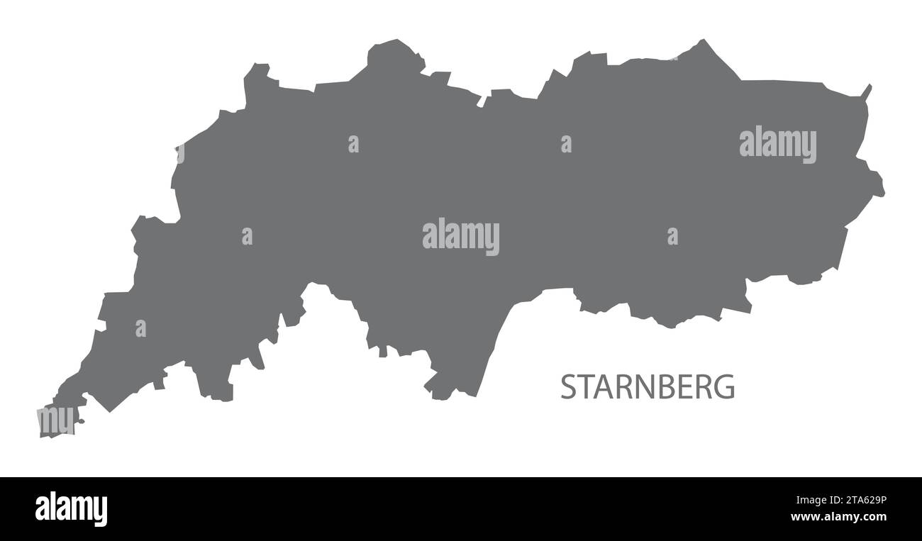 Starnberg carte de la ville allemande illustration silhouette forme grise Illustration de Vecteur