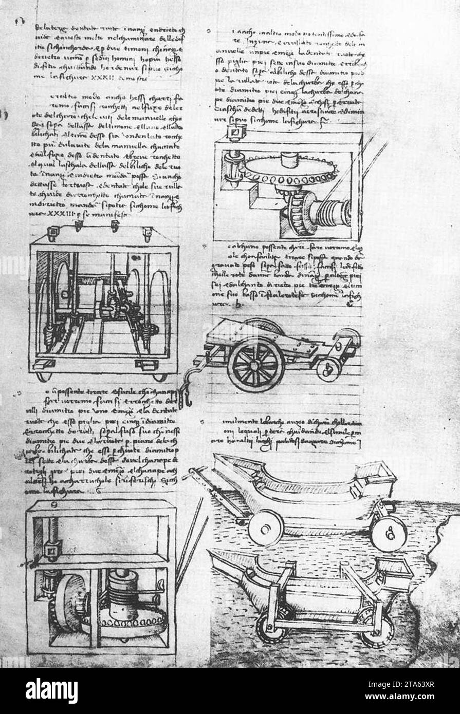 Illustrations de la Trattato di Architettura c. 1470 de Francesco Di Giorgio Martini Banque D'Images