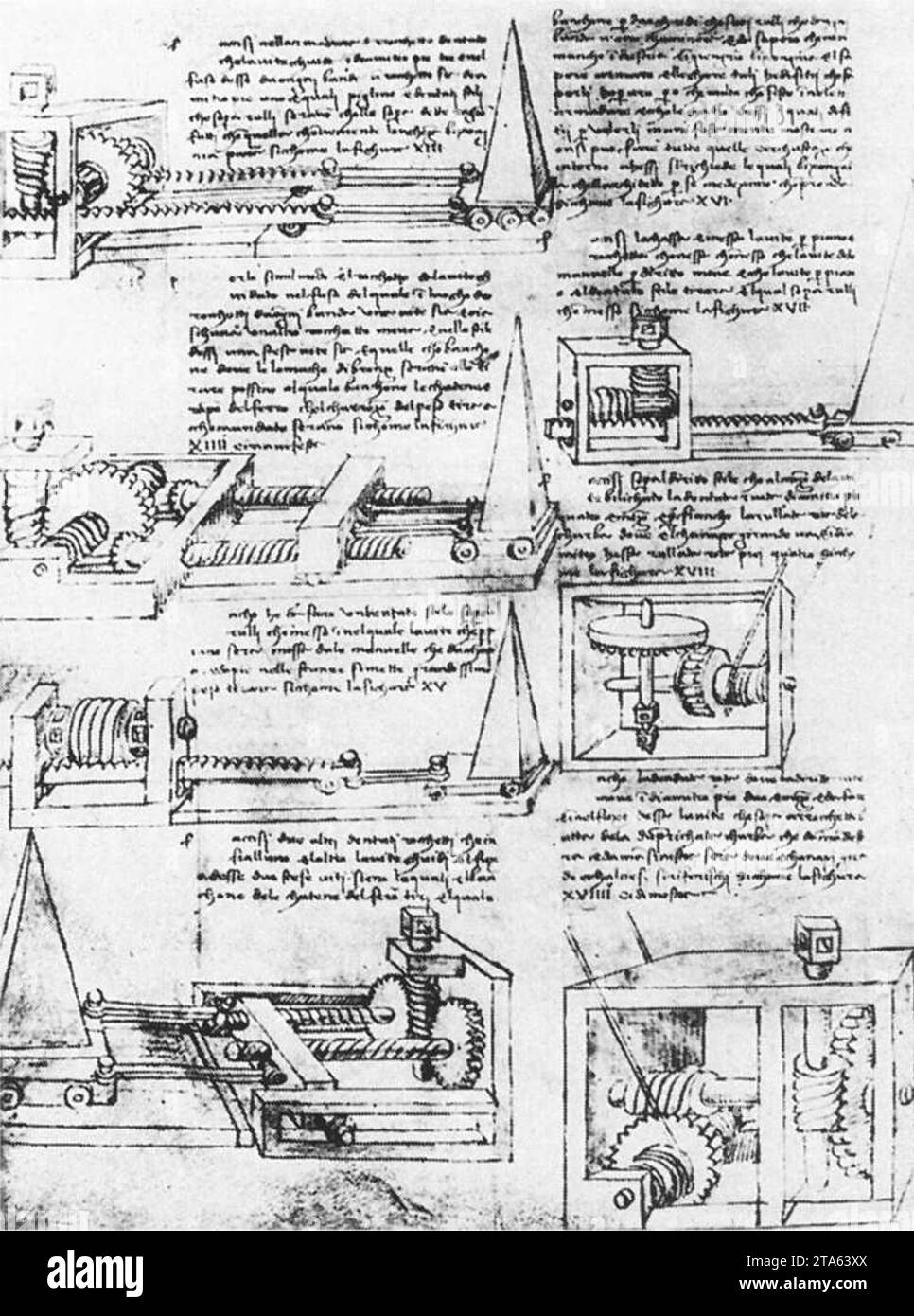 Illustrations du Trattato di Architettura - de Francesco Di Giorgio Martini Banque D'Images