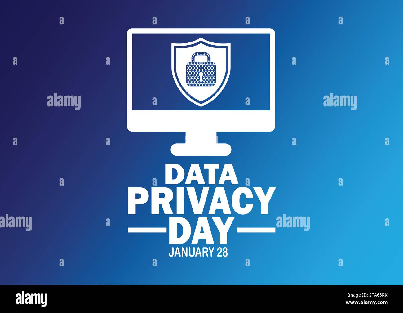 Journée de la confidentialité des données. Janvier 28. Concept de vacances. Modèle pour arrière-plan, bannière, carte, affiche avec inscription de texte. Illustration vectorielle Illustration de Vecteur