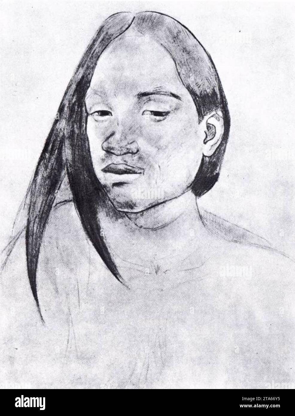 Tête d'une femme tahitienne 1891 par Paul Gauguin Banque D'Images