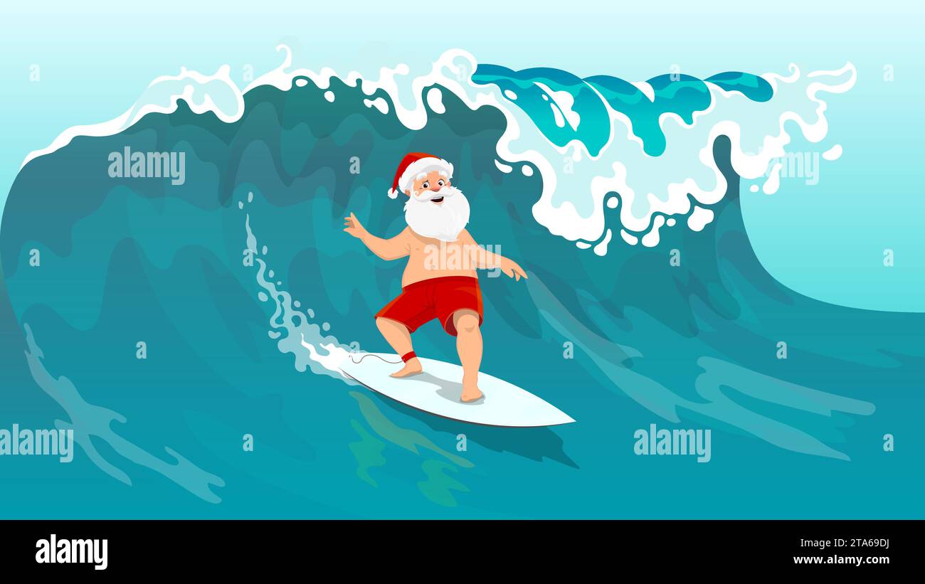  Carte cadeau  - Email - Père Noël surfeur