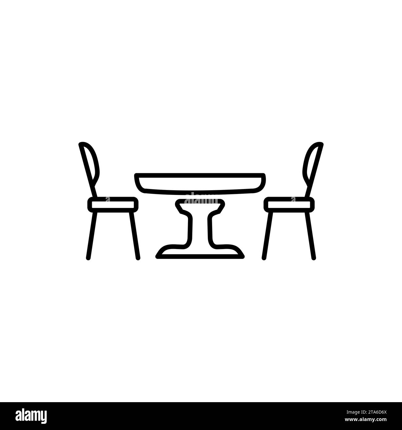 Chaises et table , meubles, icône linéaire éditable trait Illustration de Vecteur