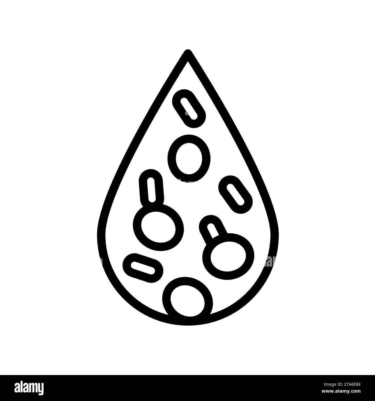 Icône de goutte de sang en ligne noire. Don. Pictogramme pour page web, application mobile, promo. Illustration de Vecteur