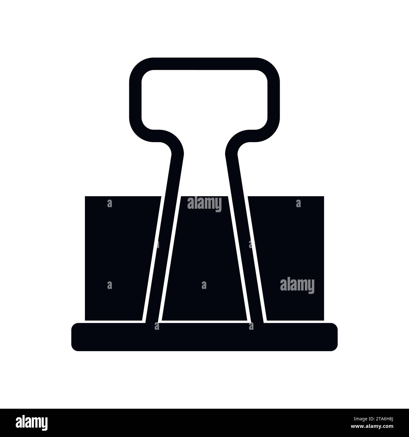 Icône de clip de reliure de papeterie isolée sur fond blanc. Illustration vectorielle Illustration de Vecteur