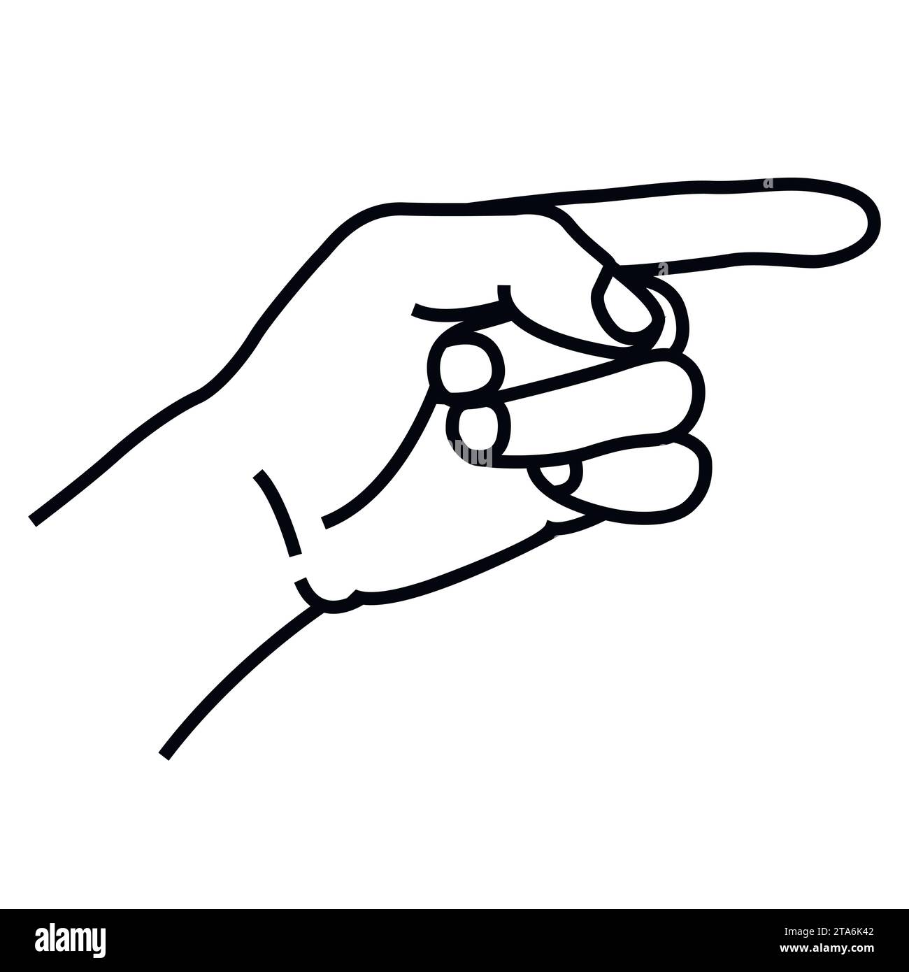 Pointeur à main. Main montrant un doigt ou comptant un doigt. Geste main d'un index humain. Illustration vectorielle Illustration de Vecteur