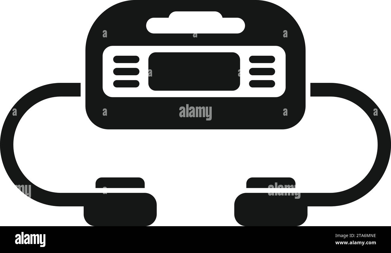 Vecteur simple d'icône de défibrillateur portable. Premiers soins. Problème cardiaque de la personne Illustration de Vecteur