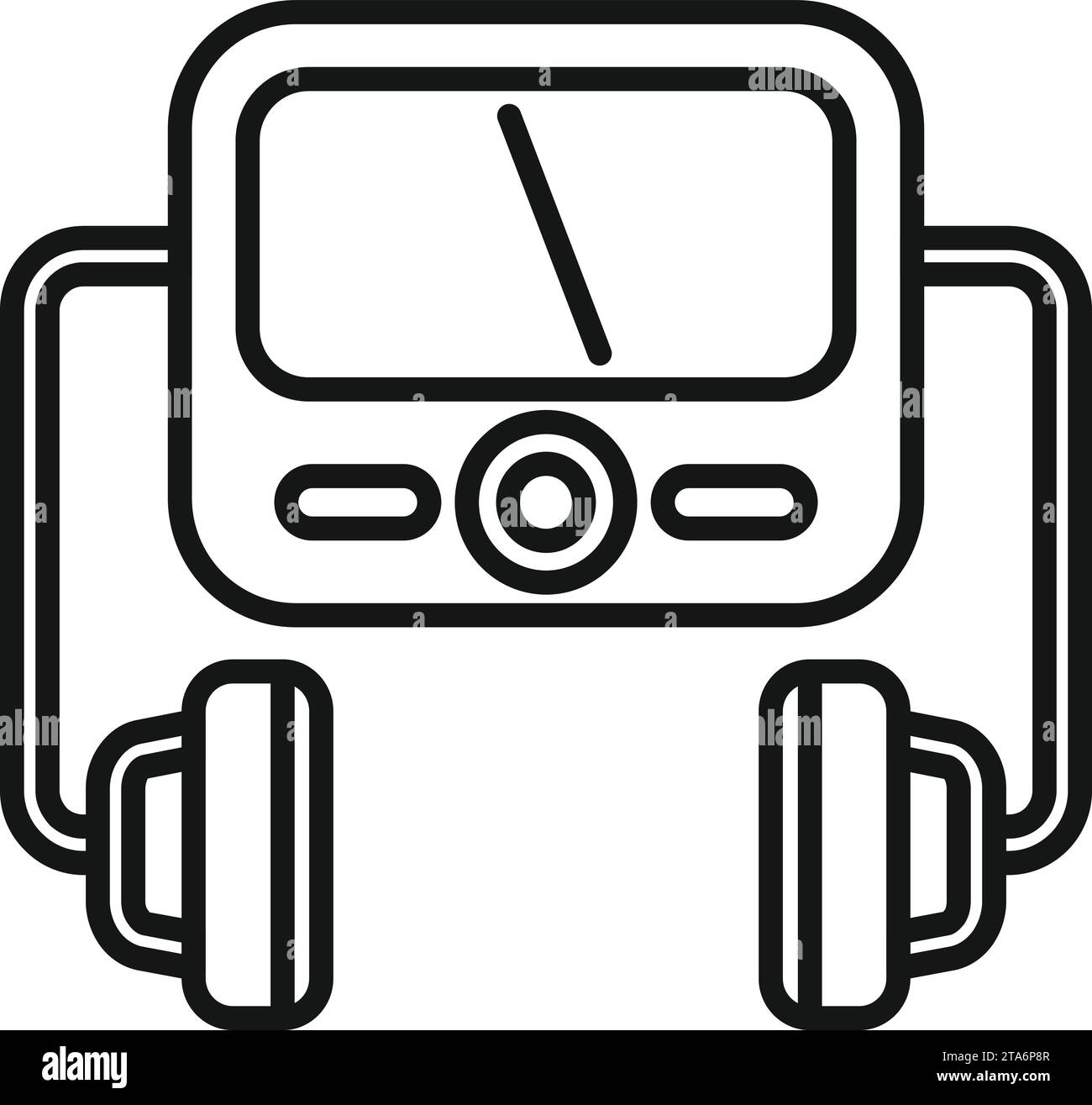 Vecteur de contour de l'icône du défibrillateur de réanimation. Premiers secours. Appareil moderne Illustration de Vecteur