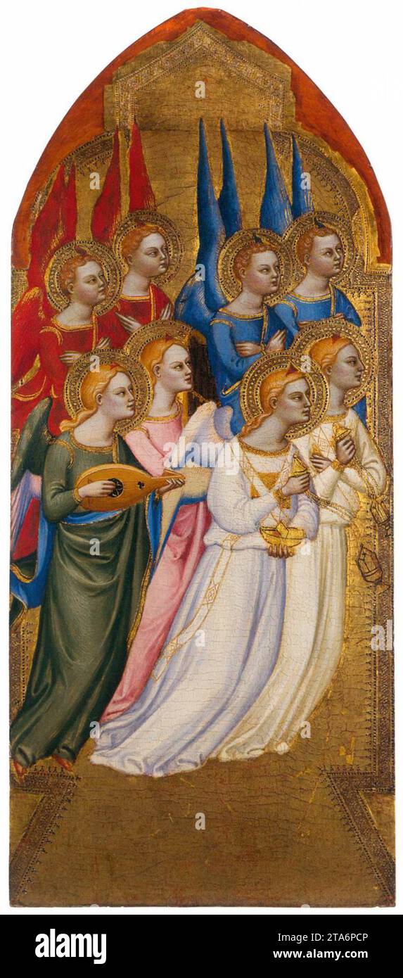 Retable de San Pier Maggiore : Seraphim, Chérubins et Adoring Angels 1370-71 par Jacopo Di Cione Banque D'Images