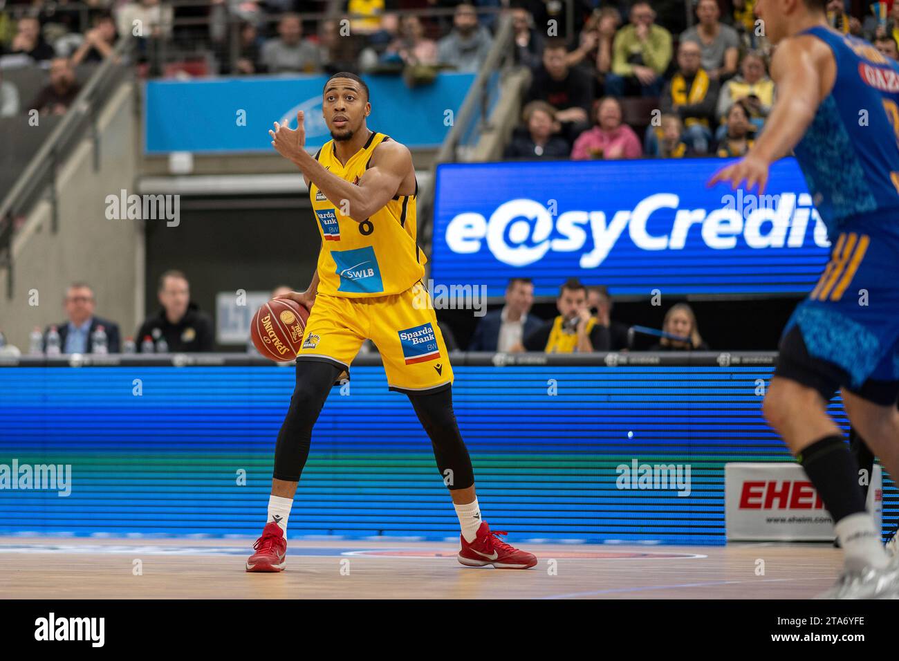 Ludwigsburg, Deutschland. 26 novembre 2023. Jaren Lewis (MHP Riesen Ludwigsburg, #08), GER, MHP Riesen Ludwigsburg vs ALBA Berlin, Basketball, Bundesliga, easycredit BBL, 9. Spieltag, Spielzeit 2023/2024, 26.11.2023, photo : Eibner-Pressefoto/Sascha Walther crédit : dpa/Alamy Live News Banque D'Images