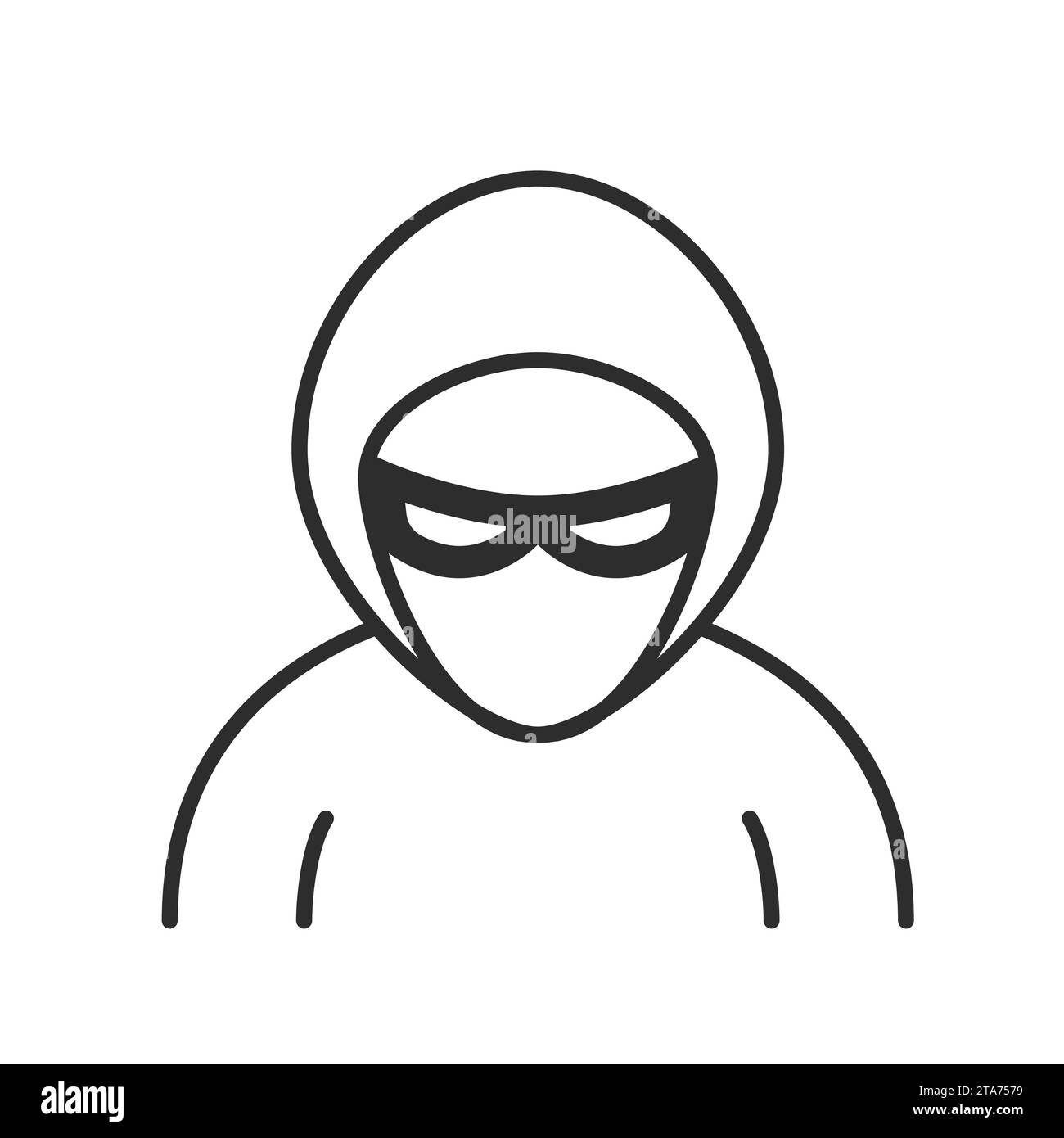 Icône de ligne pirate sécurité informatique. Illustration de Vecteur