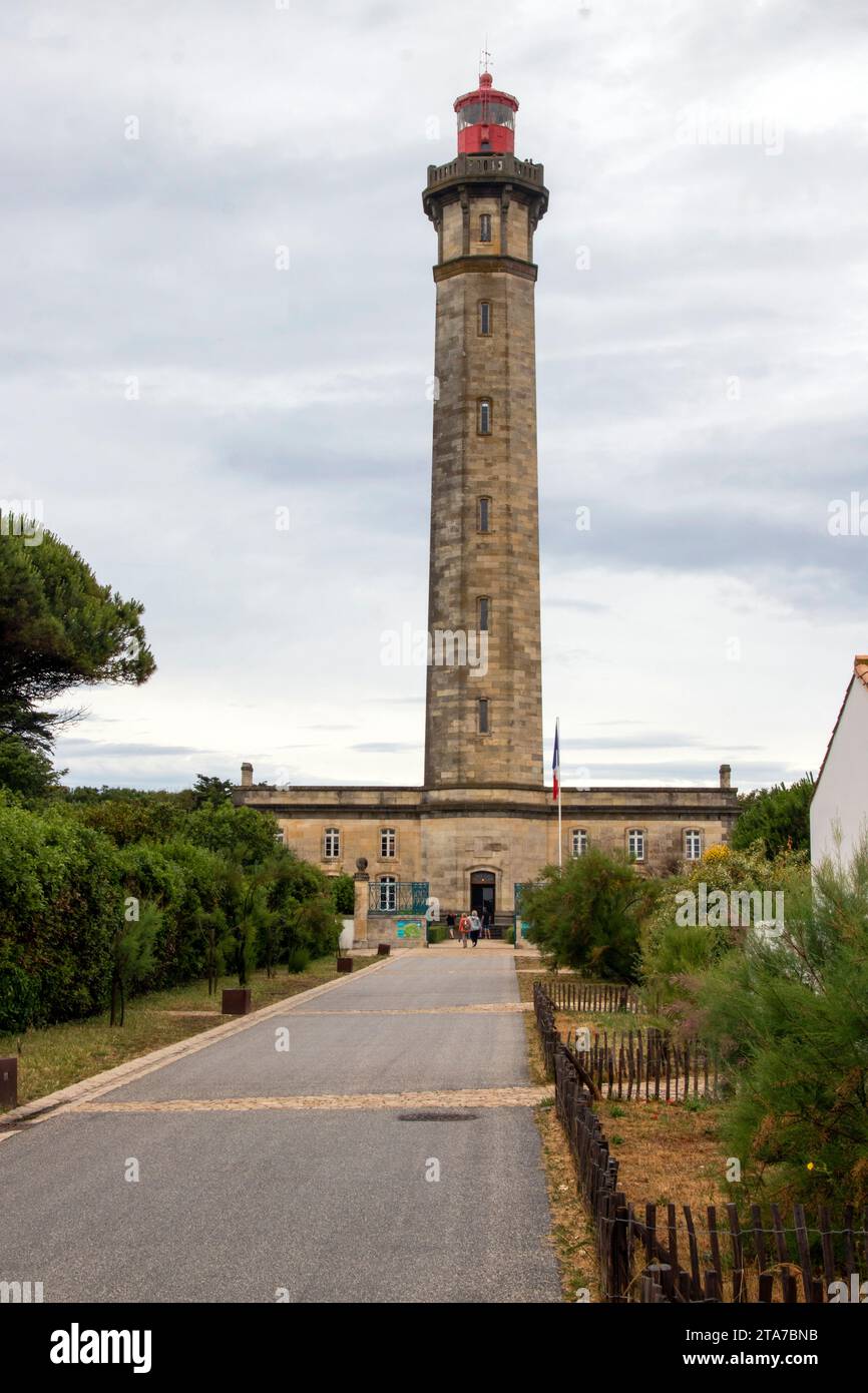 Phare des baleines de l'île de Ré construit entre 1849 et 1854 à la pointe de l'île. Banque D'Images