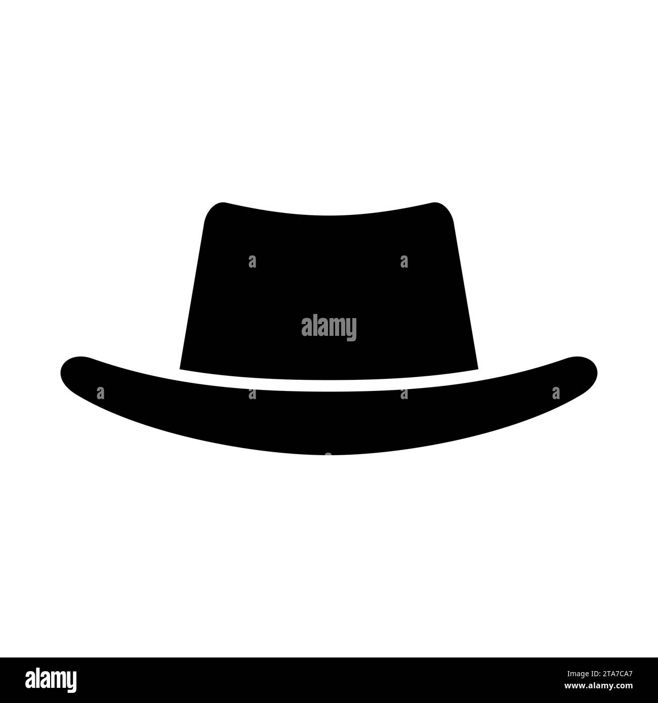 Icône de chapeau de cow-boy noir isolé sur fond blanc. Illustration vectorielle Illustration de Vecteur