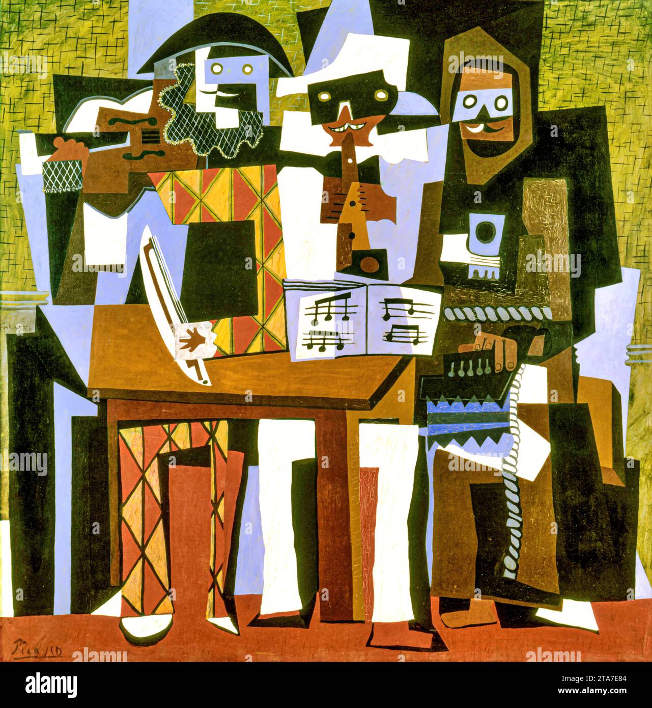 Trois musiciens, 1921 – Pablo Picasso Illustration de Vecteur