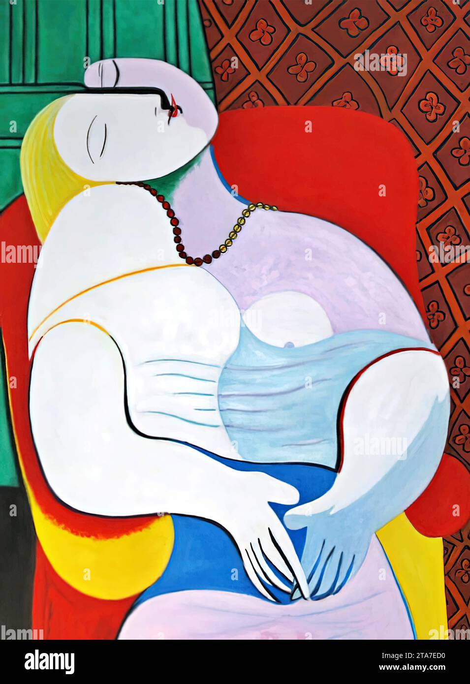 Le rêve, 1932 (huile sur toile) de l'artiste Picasso, Pablo (1881-1973) / Espagnol. Illustration de Vecteur