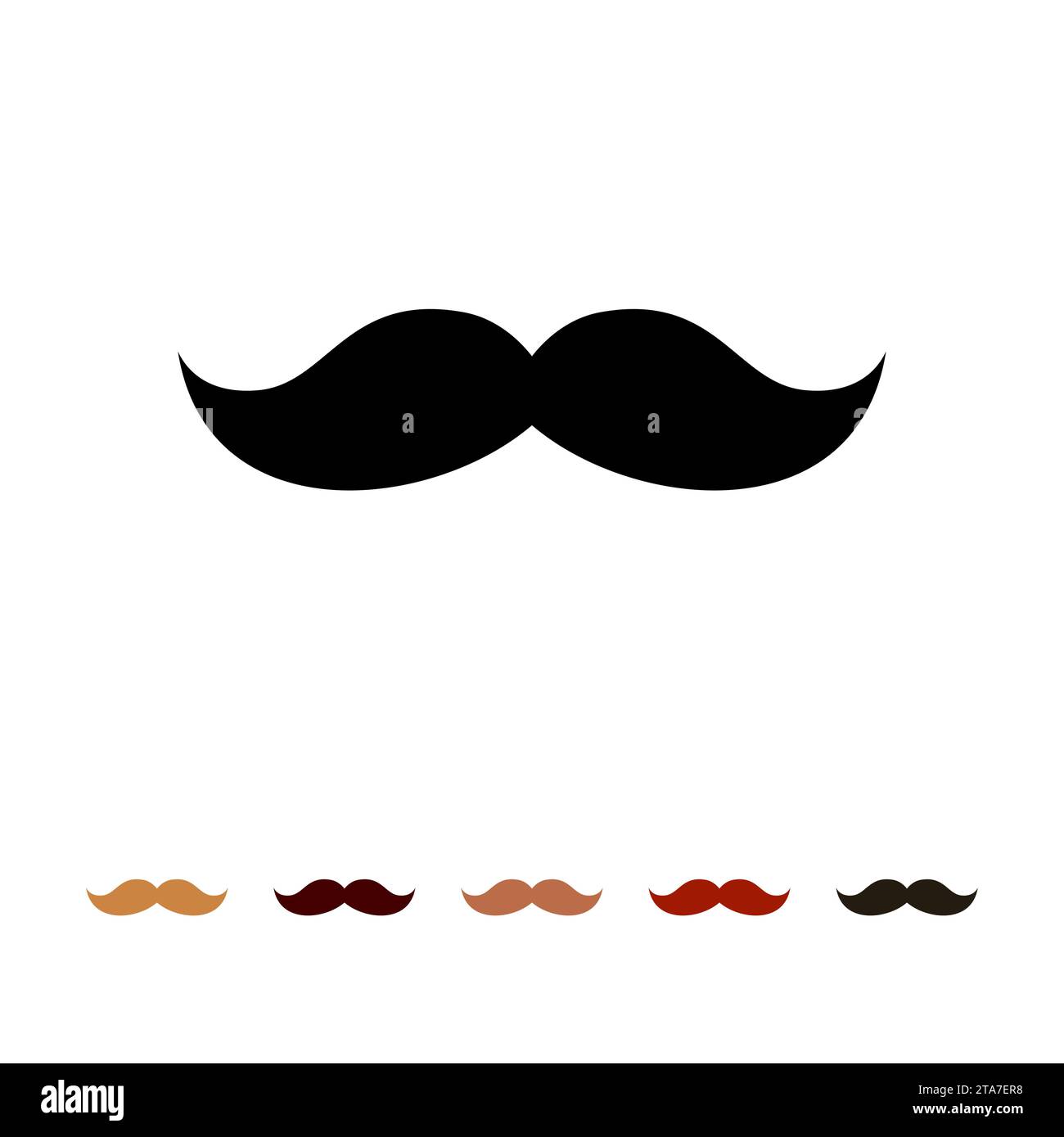 Silhouette d'icône de moustaches isolé sur fond blanc. Hommes différentes couleurs moustache cheveux. Illustration vectorielle Illustration de Vecteur