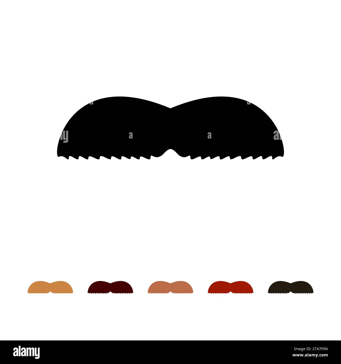 Silhouette d'icône de moustaches isolé sur fond blanc. Hommes différentes couleurs moustache cheveux. Illustration vectorielle Illustration de Vecteur