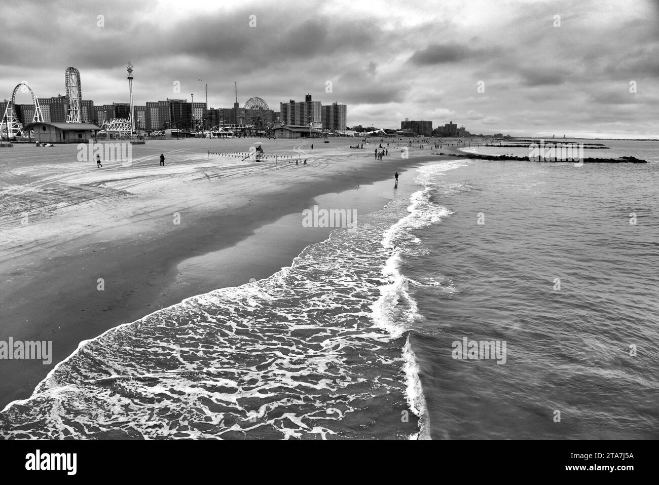La plage de Coney Island à New York, USA Banque D'Images