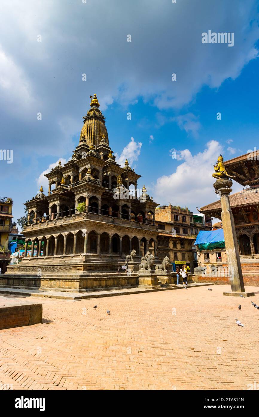 Temple Krishna et site du patrimoine de l'UNESCO Patan Durbar Square à Lalitpur, Népal Banque D'Images