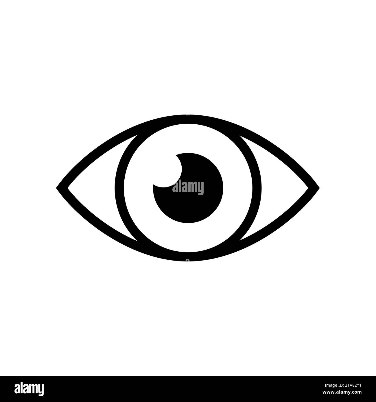 Icône d'oeil isolé sur fond blanc, illustration de vecteur de symbole de vue d'icône de ligne simple. Illustration de Vecteur