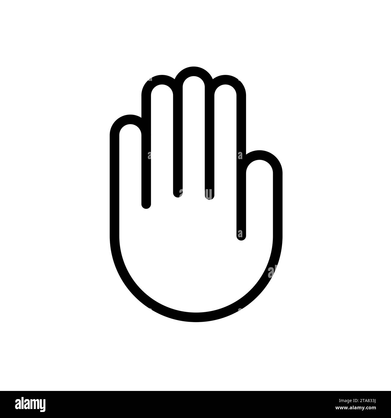 Icône de main isolée sur fond blanc, icône de ligne simple symbole tactile, illustration vectorielle main Palm. Illustration de Vecteur