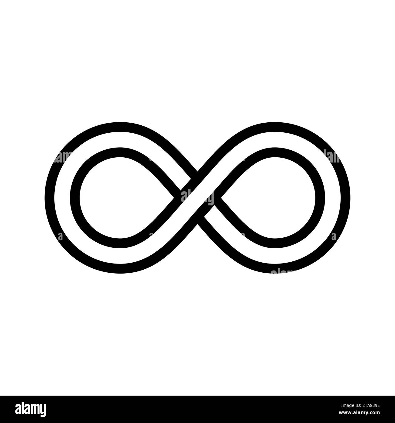 Icône Infinity isolée sur fond blanc. Symboles éternels, illimités, infinis, infinis illimités. Illustration vectorielle de ligne Mobius Illustration de Vecteur