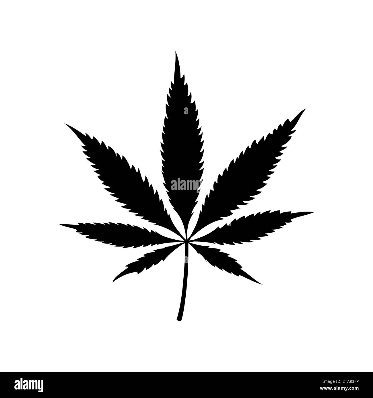 Icône de feuille de marijuana isolé sur fond blanc. Symbole de plante de cannabis médical, Herbal indica sativa. Chanvre naturel. Addiction aux drogues de mauvaises herbes de fumée Illustration de Vecteur