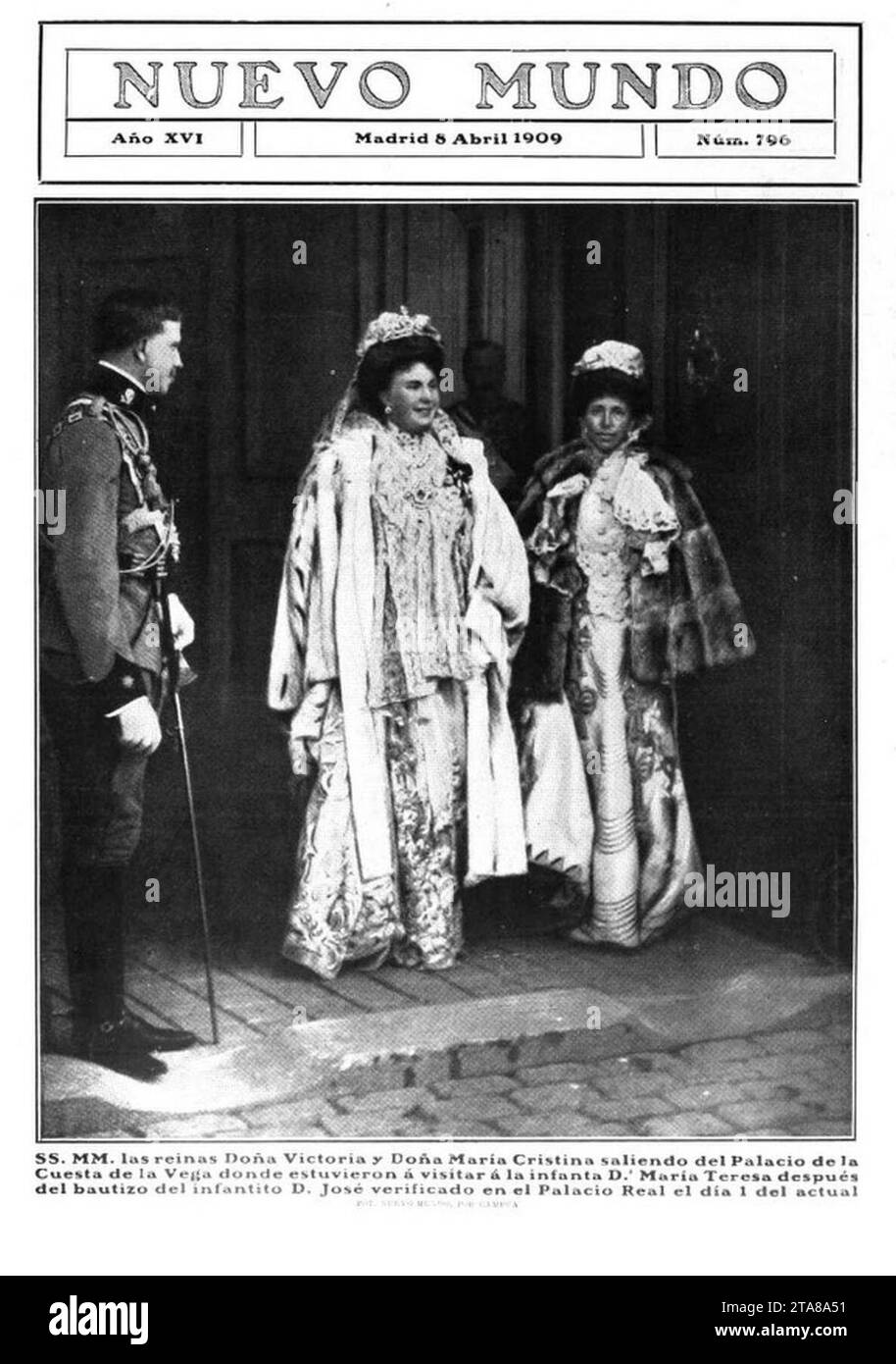 Victoria Eugenia y María Cristina Nuevo Mundo 8 de abril de 1909. Banque D'Images