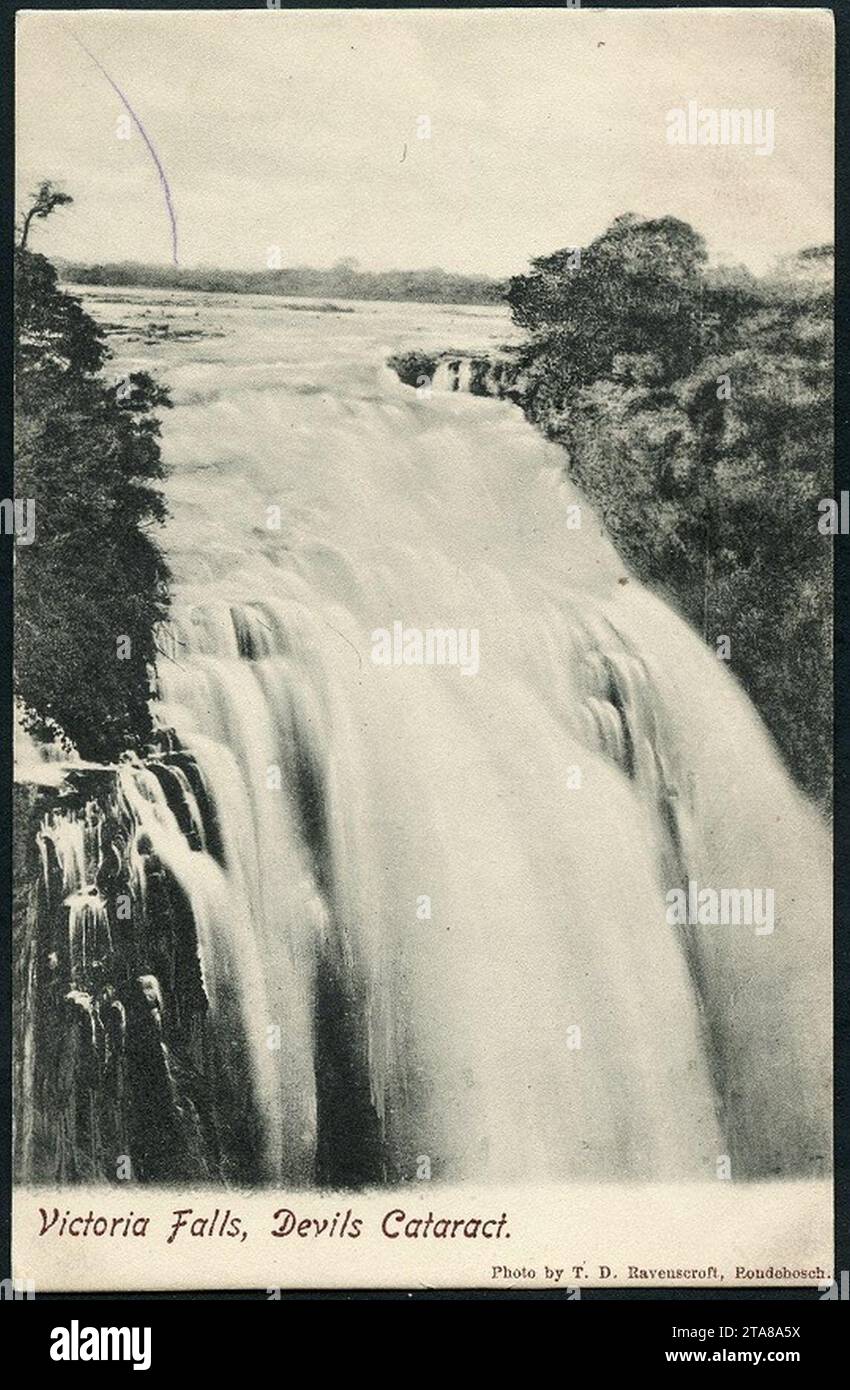 Victoria Falls, Devils Cataract. Banque D'Images