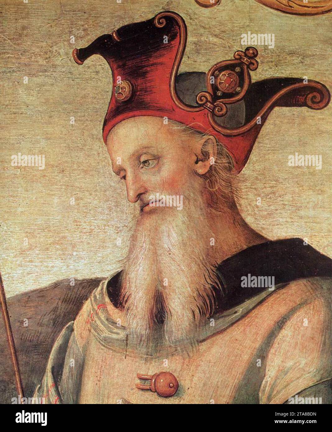 Hommes célèbres de l'Antiquité (détail) 1497-1500 de Pietro Perugino Banque D'Images