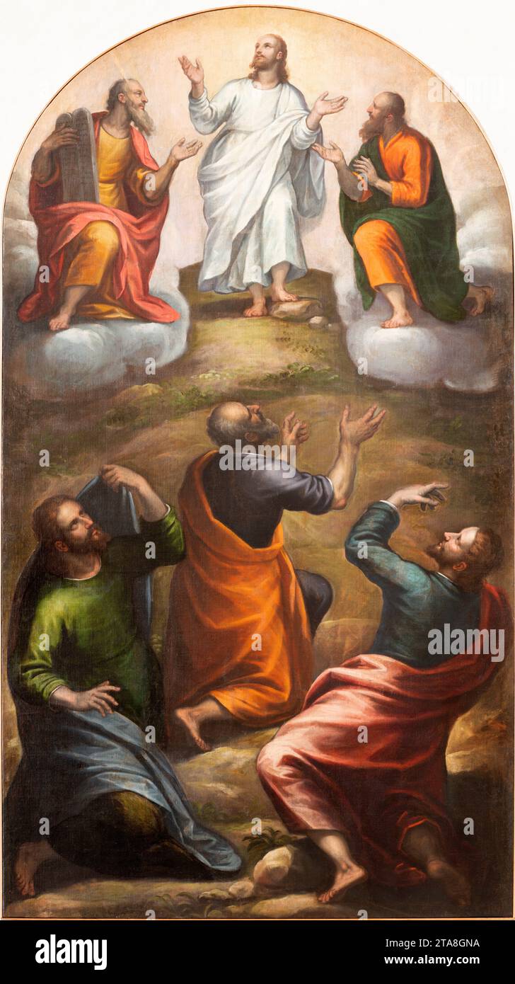 VICENCE, ITALIE - 5 NOVEMBRE 2023 : la peinture de la Transfiguration dans la cathédrale par un artiste inconnu. Banque D'Images